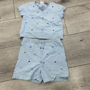 Greendog Blue and White Checkered Kids Pajama Set